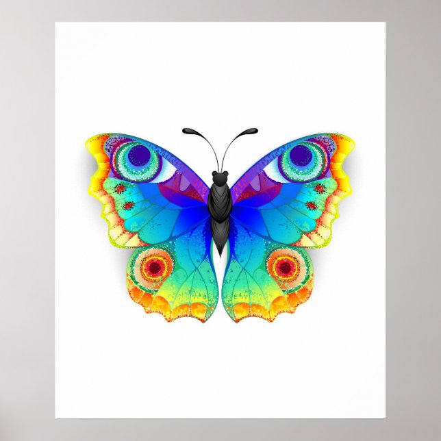 Rainbow Butterfly Peacock Eye Poster (Front)