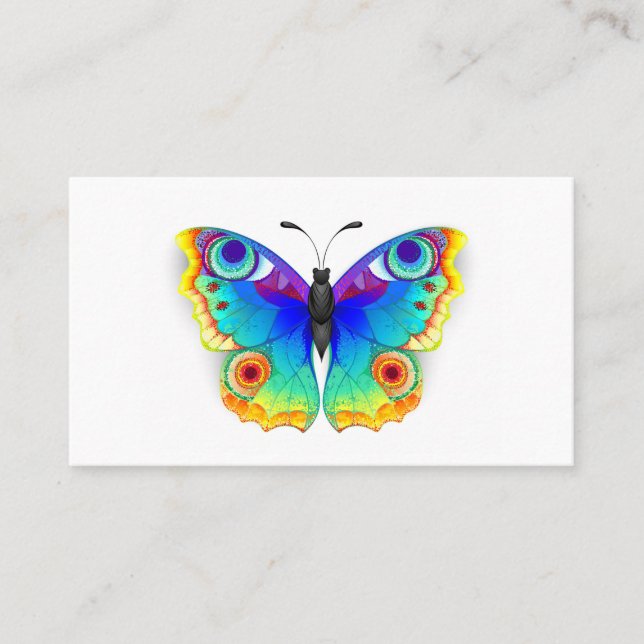 Rainbow Butterfly Peacock Eye Referral Card (Front)