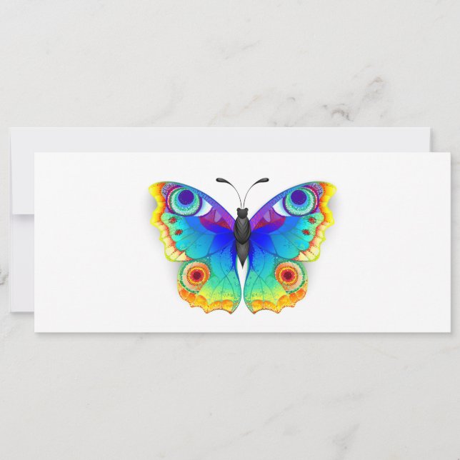 Rainbow Butterfly Peacock Eye Save The Date (Front)