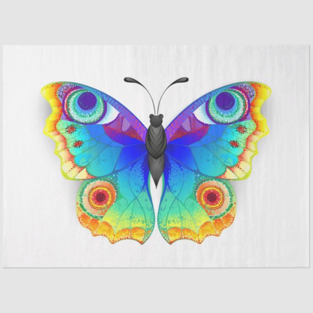 Rainbow Butterfly Peacock Eye Tissue Paper (Front)
