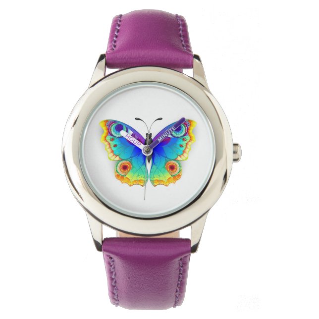 Rainbow Butterfly Peacock Eye Watch (Front)