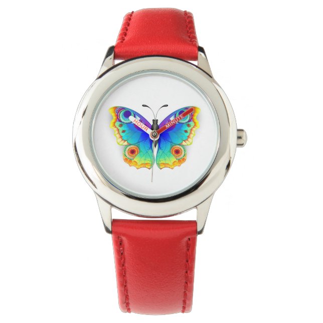 Rainbow Butterfly Peacock Eye Watch (Front)