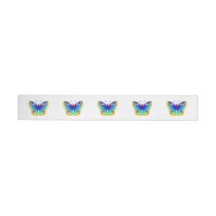 Rainbow Butterfly Peacock Eye Wraparound Address Label