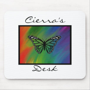 Rainbow Butterfly Personalised Mousepad