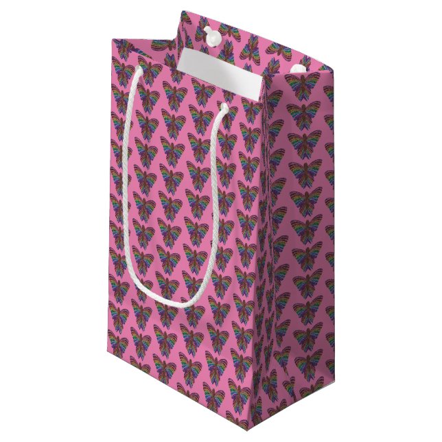 Rainbow Butterfly (pink) - Gift Bag (Front Angled)