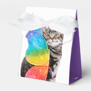 Rainbow Butterfly Princess Kitten Favour Box