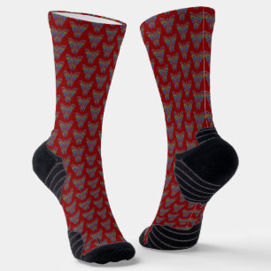 Rainbow Butterfly (red) - Athletic Socks