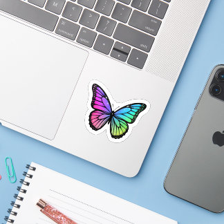Rainbow Butterfly Sticker Colourful Y2K Aesthetic