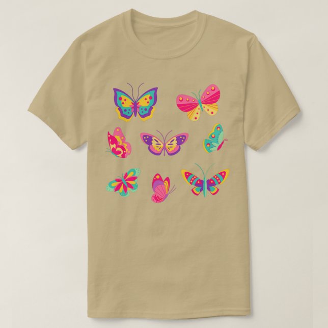 Rainbow Butterfly Sticker Pack 3 T-Shirt (Design Front)