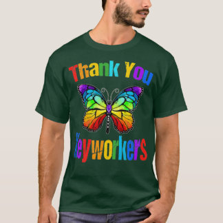 Rainbow Butterfly Thank You Keyworkers T-Shirt