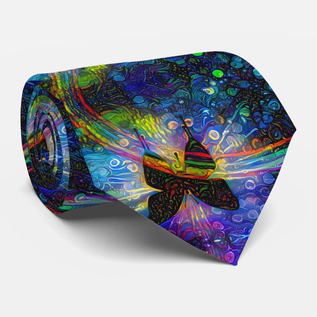 Rainbow Butterfly Tie (Rolled)
