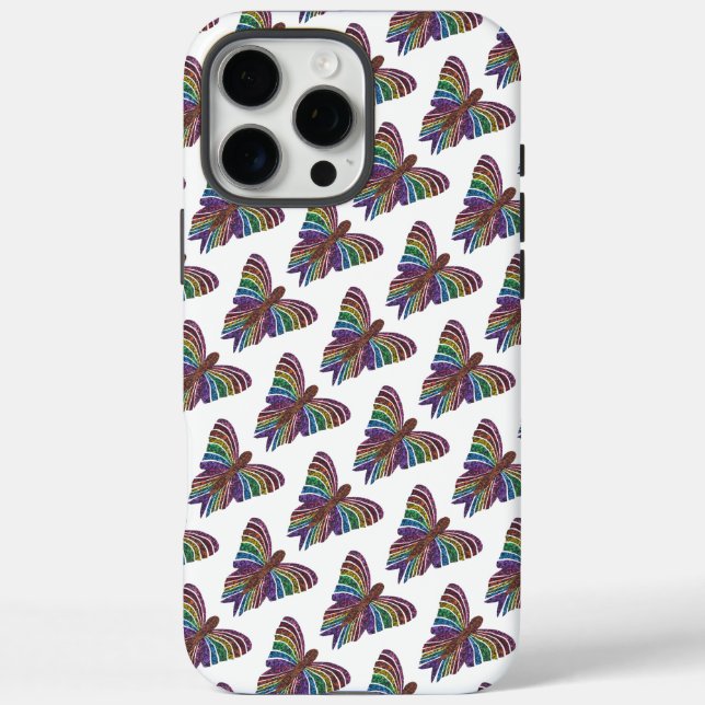 Rainbow Butterfly (w) - iPhone (16 Pro Max) Case (Back)