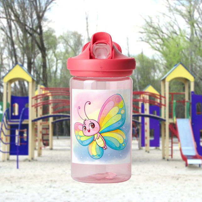 Rainbow Butterfly Water Bottle (Creator Uploaded)