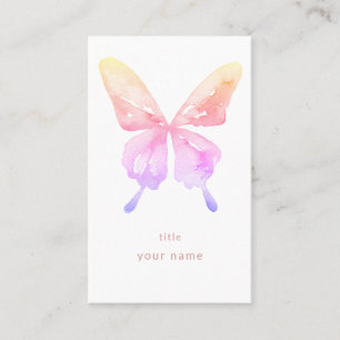 Rainbow Butterfly Water Color Illustration Business Card