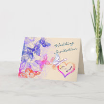 Rainbow Butterfly Wedding Invitation