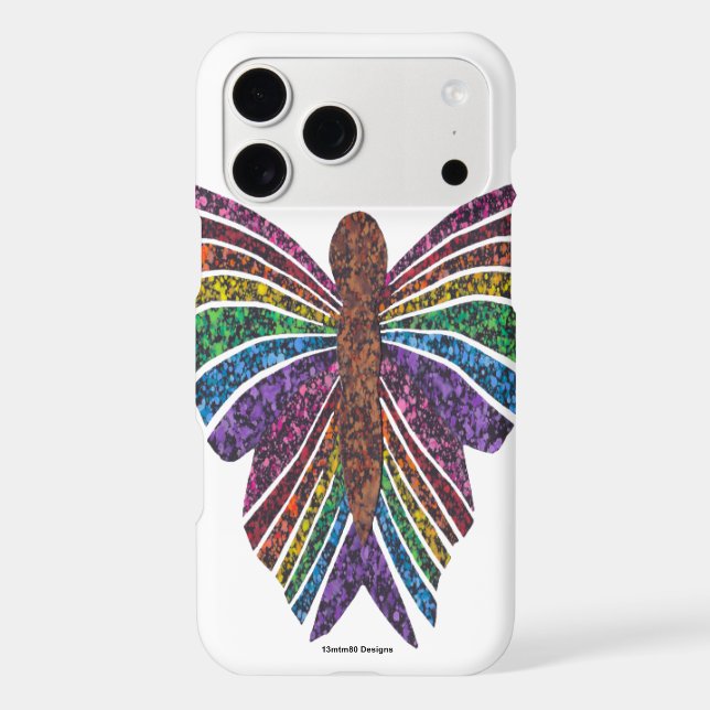 Rainbow Butterfly (white) - iPhone Case (Back)