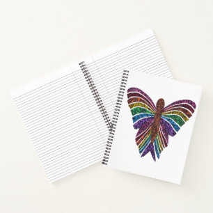 Rainbow Butterfly (white) - Notebook
