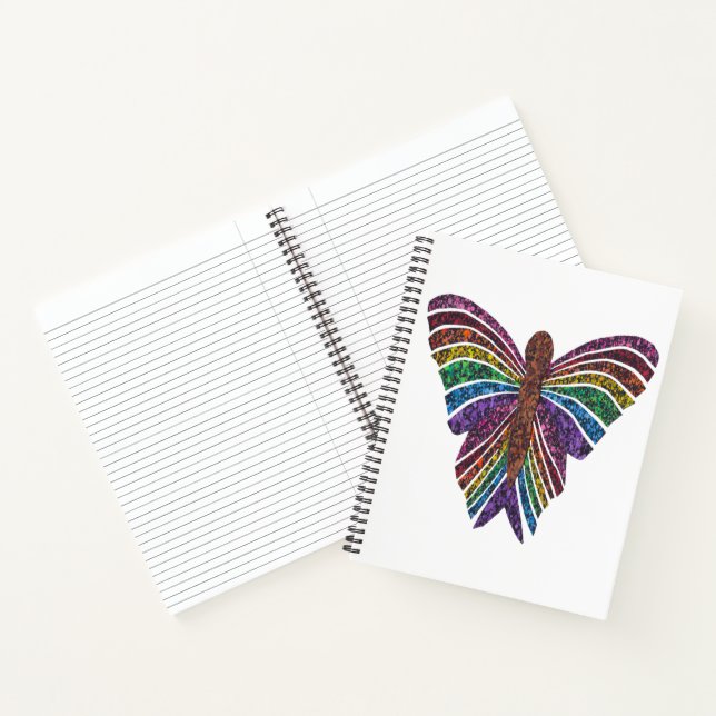 Rainbow Butterfly (white) - Notebook (Inside)