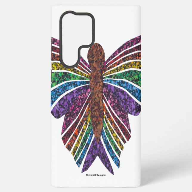Rainbow Butterfly (white) - Samsung Phone Case (Back)