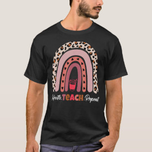 Rainbow Cafecito Teach Repeat For bilingual Spanis T-Shirt