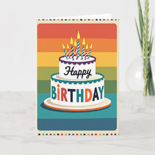 Rainbow Cake Birthday Card