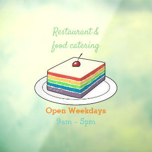 Rainbow cake cartoon illustration