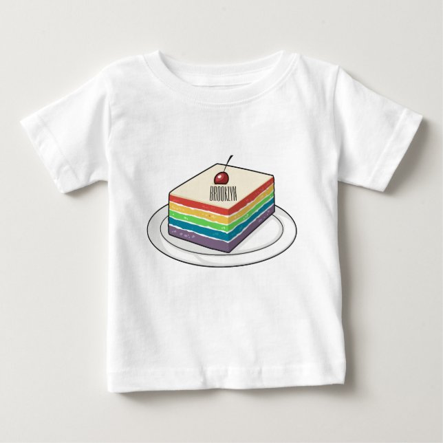 Rainbow cake cartoon illustration  baby T-Shirt (Front)