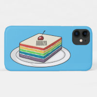 Rainbow cake cartoon illustration 