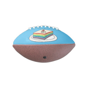 Rainbow cake cartoon illustration football