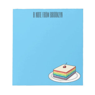 Rainbow cake cartoon illustration notepad