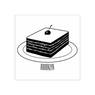Rainbow cake cartoon illustration rubber stamp
