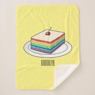 Rainbow cake cartoon illustration sherpa blanket