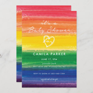 Rainbow cake in Bold Invitation