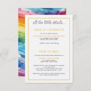 Rainbow Cake Wedding Enclosure Card