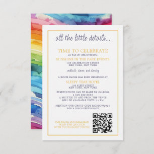 Rainbow Cake Wedding Enclosure Card