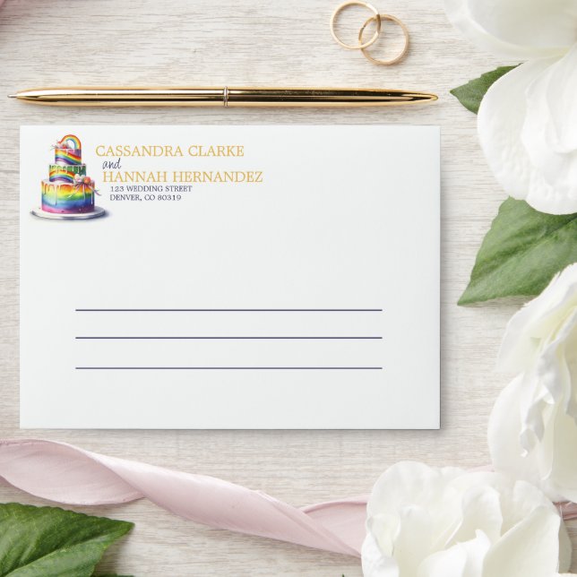Rainbow Cake Wedding Invitation Envelope (Wedding)