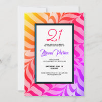 Rainbow Calligraphy Psychedelic Tiger Stripes