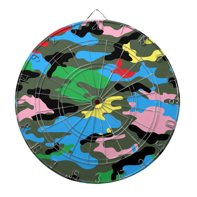 rainbow camo dartboard (Front)