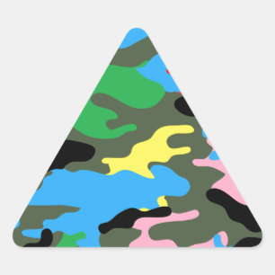 rainbow camo triangle sticker