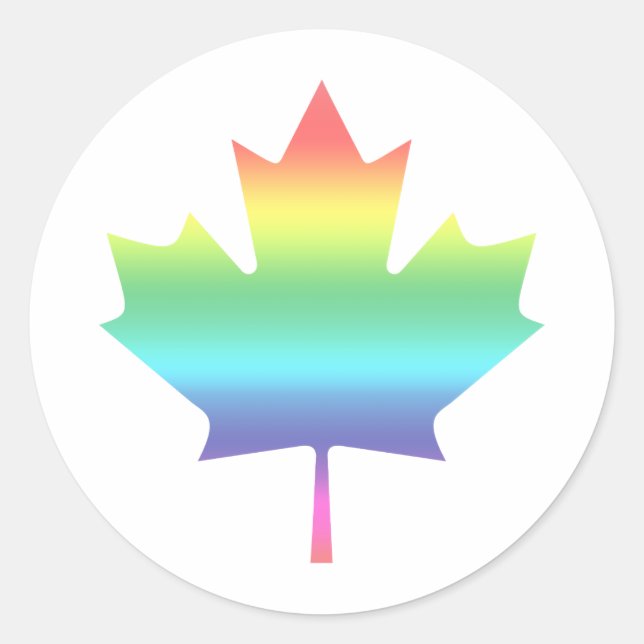 Rainbow Canada Classic Round Sticker (Front)