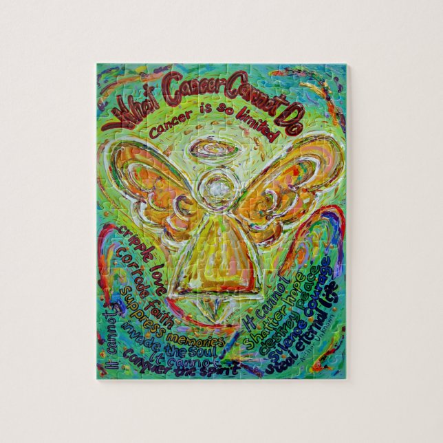 Rainbow Cancer Angel Art Painting Puzzle (Vertical)