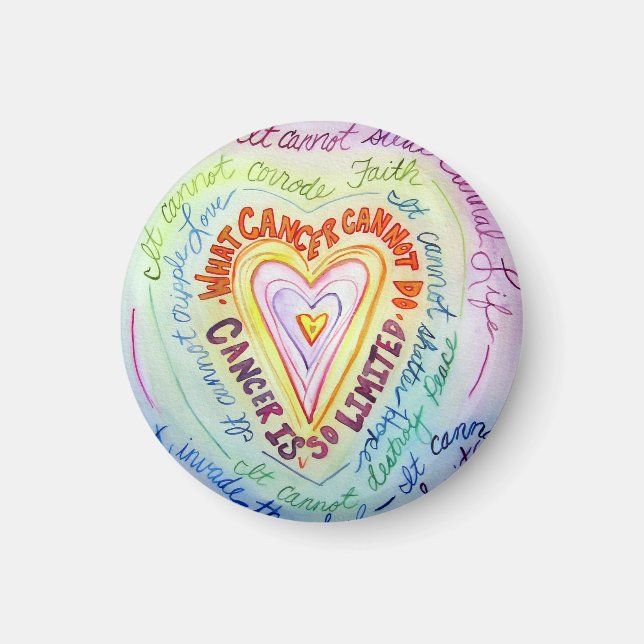 Rainbow Cancer Heart Magnet (Front)
