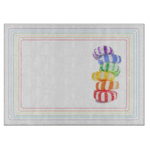 RAINBOW CANDY 15x11 Glass Cutting Board