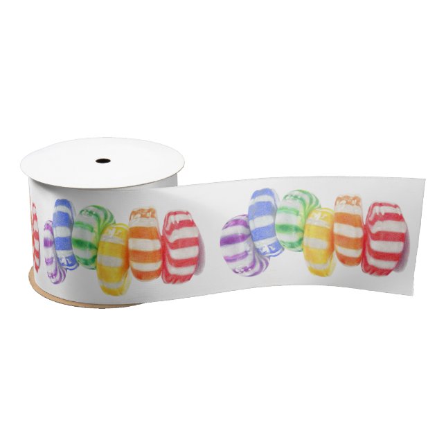 RAINBOW CANDY 3" Wide Satin Ribbon (Spool)