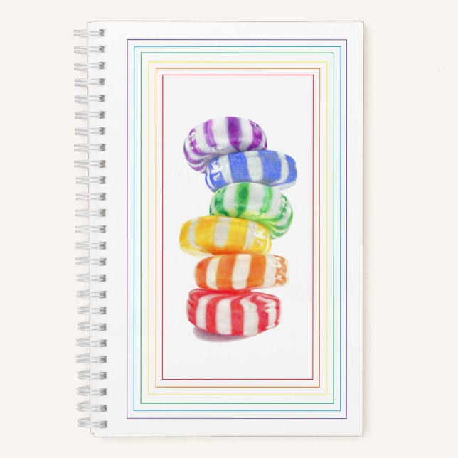 RAINBOW CANDY 5.5x8.5 Spiral Notebook (Front)
