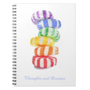 RAINBOW CANDY 6.5x8.75 Spiral Notebook + Text