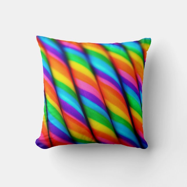 Rainbow Candy Cane Cushion (Front)