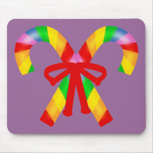 Rainbow Candy Canes Mouse Pad