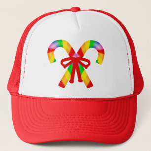Rainbow Candy Canes Trucker Hat