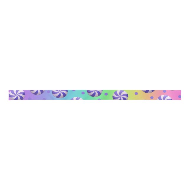 Rainbow Candy Colourful Ribbon Satin Ribbon (Front)